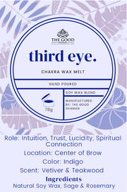 Third Eye Chakra – Luxe Hand-Poured Natural Soy Wax Melts