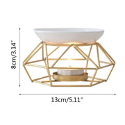 Gold Geometric Ceramic Essential Oil/Wax Melt Burner