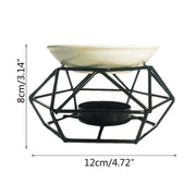 Black Geometric Ceramic Essential Oil/Wax Melt Burner Warmer