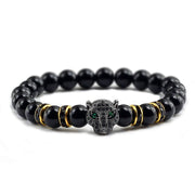 Unisex Black Lava Stone Wellness Bracelet - 12 Unique Styles