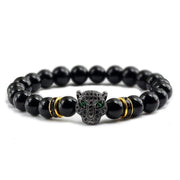 Unisex Black Lava Stone Wellness Bracelet - 12 Unique Styles
