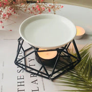 Black Geometric Ceramic Essential Oil/Wax Melt Burner Warmer