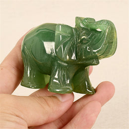 Lucky Elephant Green Figurine Ornament