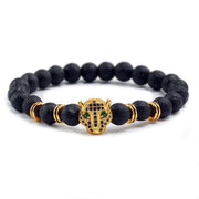 Unisex Black Lava Stone Wellness Bracelet - 12 Unique Styles