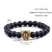 Unisex Black Lava Stone Wellness Bracelet - 12 Unique Styles