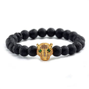 Unisex Black Lava Stone Wellness Bracelet - 12 Unique Styles