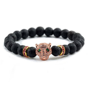 Unisex Black Lava Stone Wellness Bracelet - 12 Unique Styles