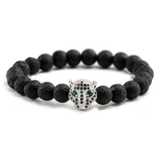 Unisex Black Lava Stone Wellness Bracelet - 12 Unique Styles