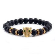 Unisex Black Lava Stone Wellness Bracelet - 12 Unique Styles