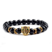 Unisex Black Lava Stone Wellness Bracelet - 12 Unique Styles