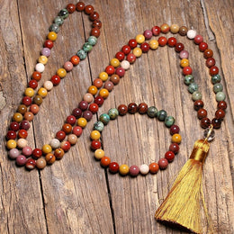 Natural Obsidian and Mookaite Stone Jewelry