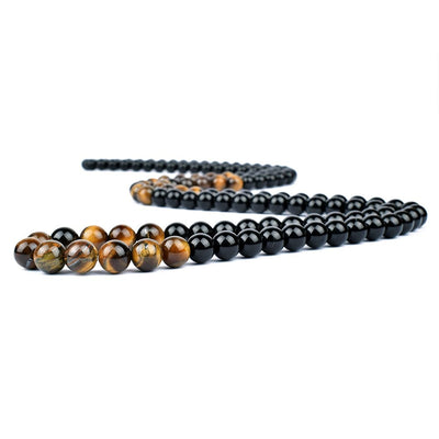 Black Onyx and Tiger Eye Meditation Necklaces