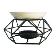 Black Geometric Ceramic Essential Oil/Wax Melt Burner Warmer