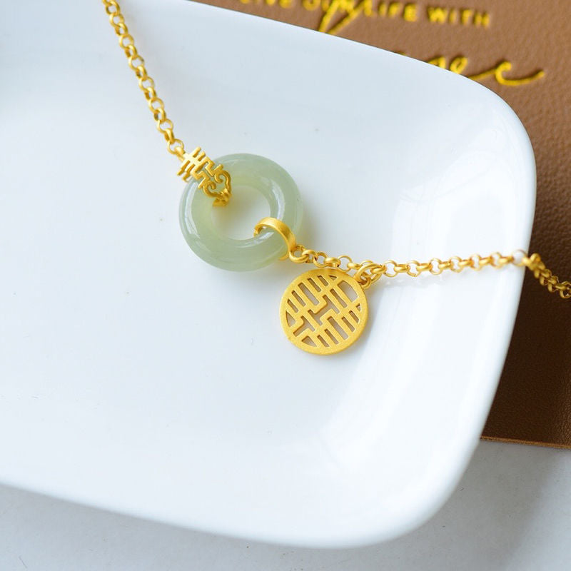 Delicate Hulu Gourd & Chalcedony Bracelet