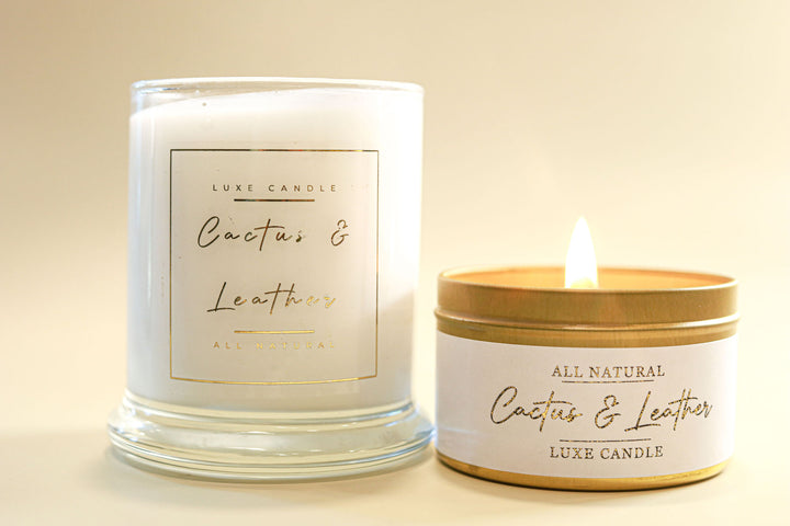 Cactus & Leather Luxe Natural Coconut Wax Candle