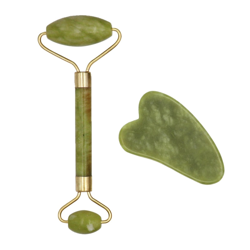 Natural Jade Roller and Guasha Anti-Aging Massager