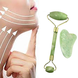 Natural Jade Roller and Guasha Anti-Aging Massager