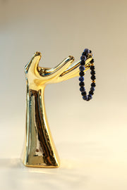 Lapis Lazuli & Black Jasper Crystal Bracelet